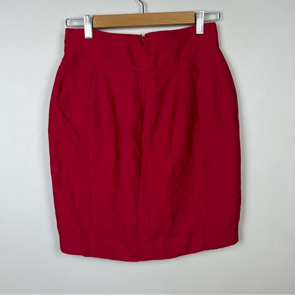 Alannah Hill Raven Nights Skirt Red Pencil High Waist Wool Silk Office Size 10 - Picture 5 of 13